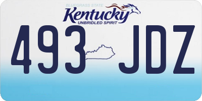 KY license plate 493JDZ