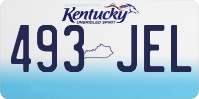 KY license plate 493JEL