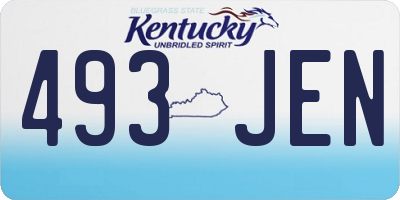 KY license plate 493JEN
