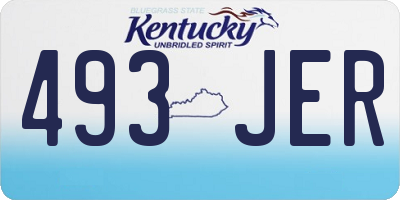 KY license plate 493JER