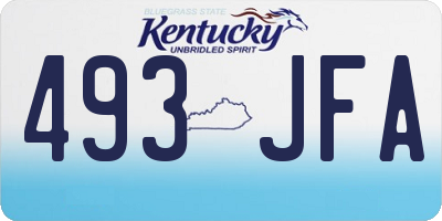 KY license plate 493JFA