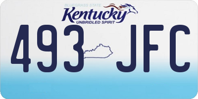 KY license plate 493JFC