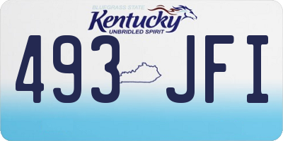 KY license plate 493JFI