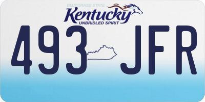 KY license plate 493JFR
