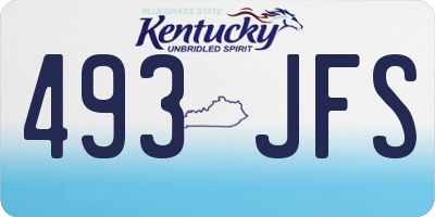 KY license plate 493JFS