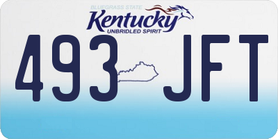 KY license plate 493JFT