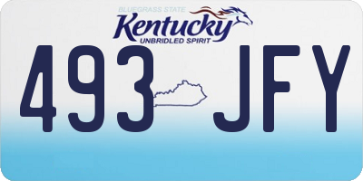 KY license plate 493JFY