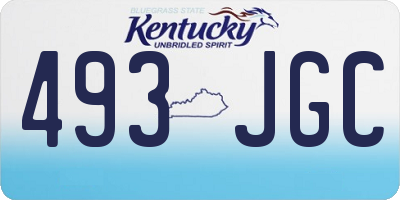 KY license plate 493JGC