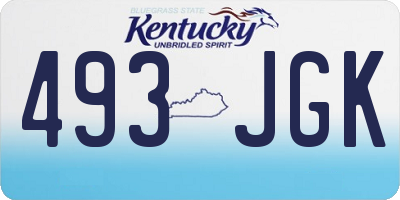 KY license plate 493JGK