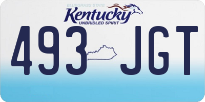 KY license plate 493JGT