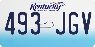 KY license plate 493JGV
