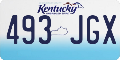 KY license plate 493JGX