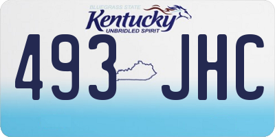 KY license plate 493JHC