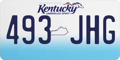 KY license plate 493JHG