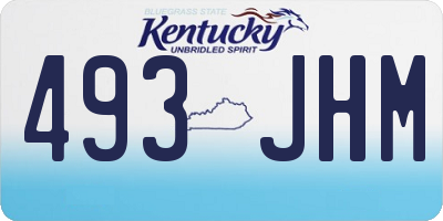 KY license plate 493JHM