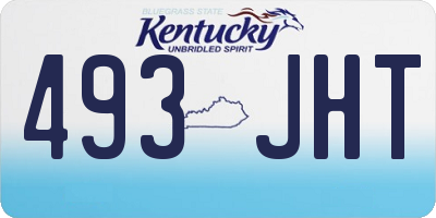 KY license plate 493JHT