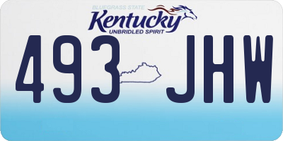 KY license plate 493JHW