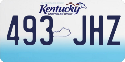 KY license plate 493JHZ