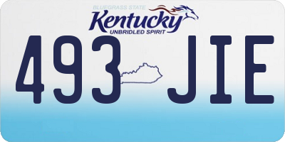 KY license plate 493JIE