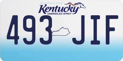 KY license plate 493JIF