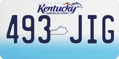 KY license plate 493JIG