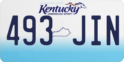KY license plate 493JIN