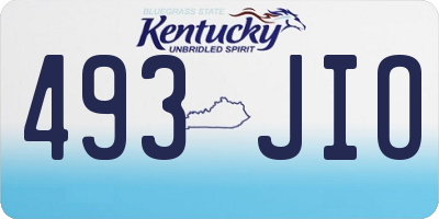 KY license plate 493JIO