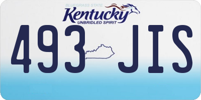 KY license plate 493JIS