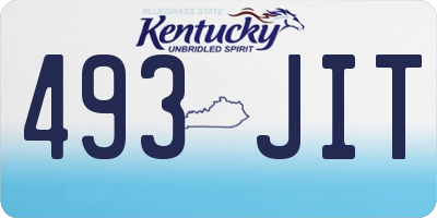 KY license plate 493JIT