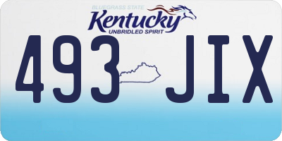 KY license plate 493JIX
