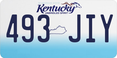 KY license plate 493JIY