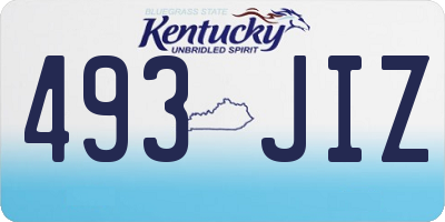 KY license plate 493JIZ