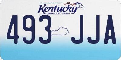 KY license plate 493JJA