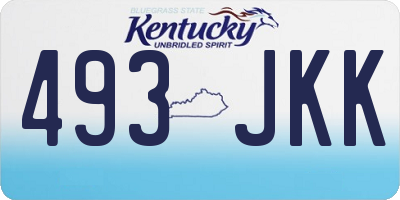 KY license plate 493JKK