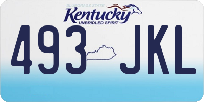KY license plate 493JKL