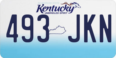 KY license plate 493JKN