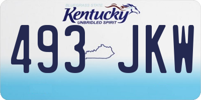 KY license plate 493JKW