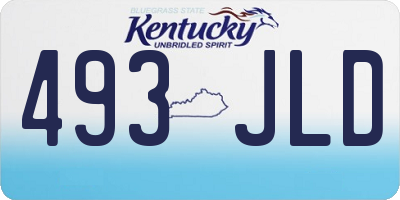 KY license plate 493JLD