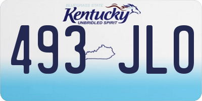 KY license plate 493JLO