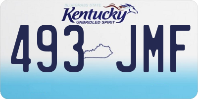 KY license plate 493JMF