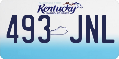 KY license plate 493JNL