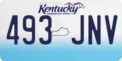 KY license plate 493JNV