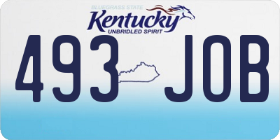 KY license plate 493JOB