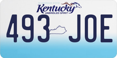 KY license plate 493JOE