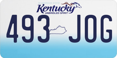 KY license plate 493JOG