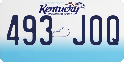 KY license plate 493JOQ