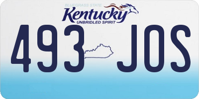 KY license plate 493JOS