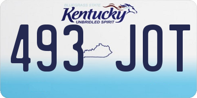 KY license plate 493JOT