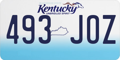KY license plate 493JOZ