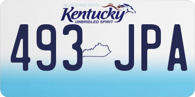 KY license plate 493JPA